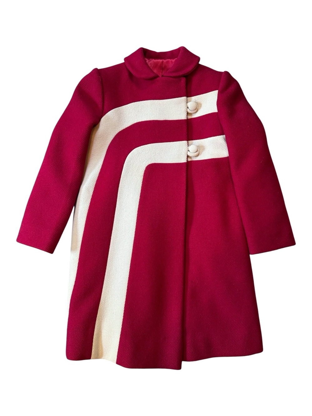 Vintage 60s F.W. Fischer Space Age Pop Art Mod Wool Coat Size XS - Picture 6 of 8